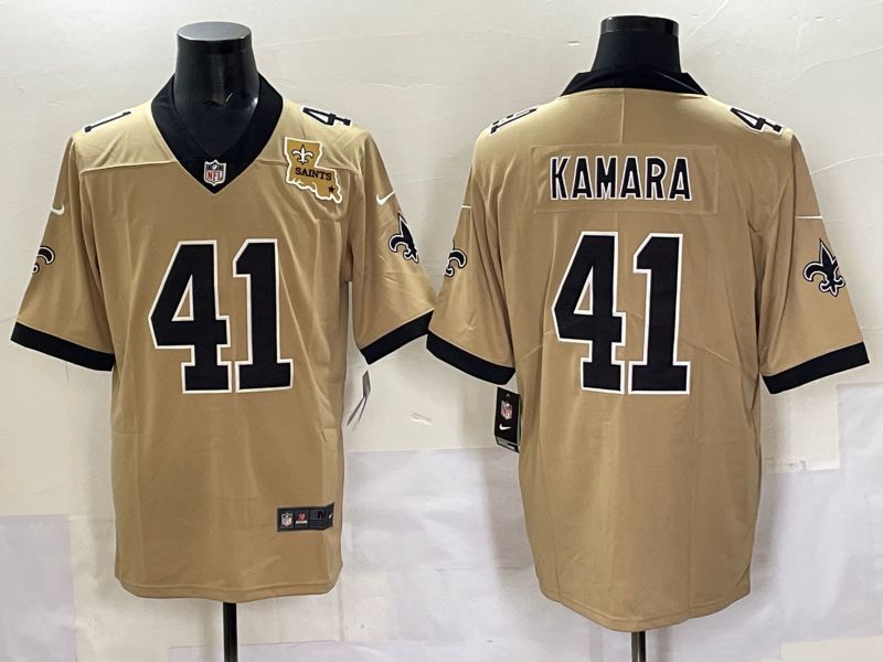 Men 2025 New Orleans Saints #41 Kamara Yellow Limited NFL Jersey style 03